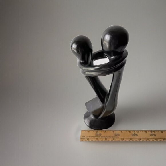 Abstract Hand Carved Kisii Soapstone Couple Figurine Art Sculpture Statue Kenya - Picture 5 of 12
